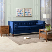 Load image into Gallery viewer, Jack - Modern Tuxedo Tufted Sofa - Navy Blue
