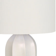 Load image into Gallery viewer, 27" Ceramic Geometric Table Lamp With Drum Shade - Cream
