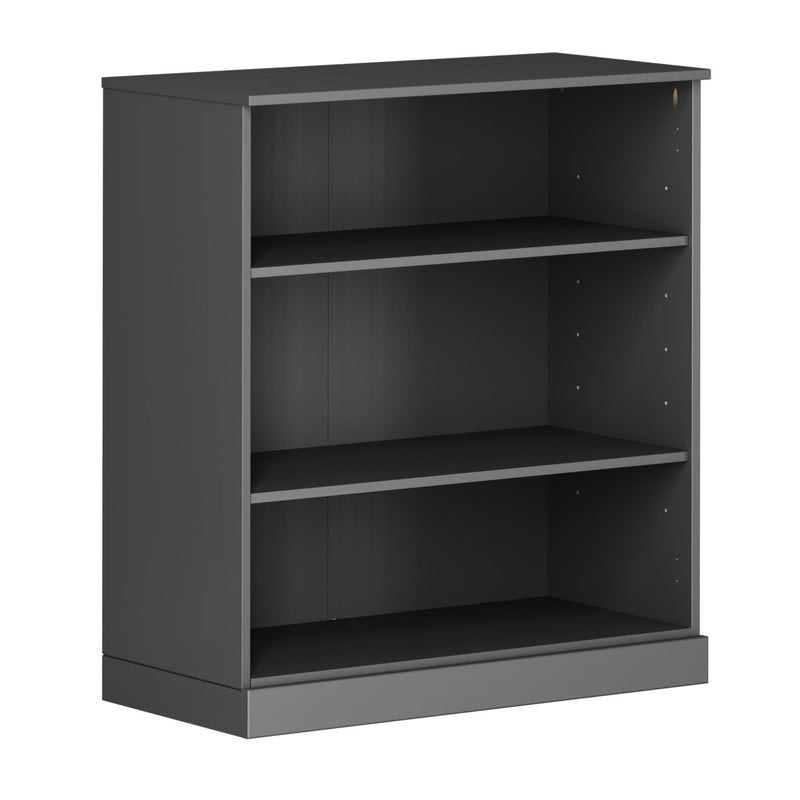 Adjustable Three Tier Library Bookcase - Gray