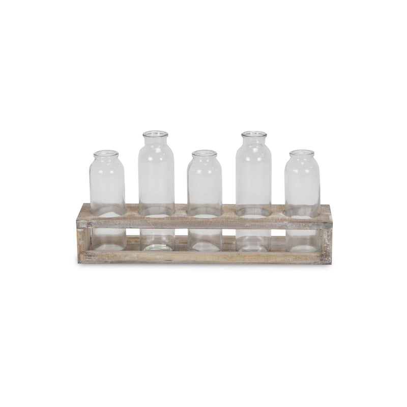Cylinder Decorative Bottles (Set of 5) - Clear