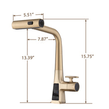 Load image into Gallery viewer, Waterfall Kitchen Faucet With Temperature Display And Pull Down Sprayer
