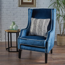 Load image into Gallery viewer, Elegant Velvet Club Chair With Tonal Piping

