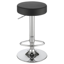 Load image into Gallery viewer, Adjustable Hydraulic Bar Stool With Base And Padded Seat - Black / Silver
