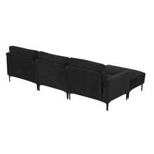 Load image into Gallery viewer, [VIDEO provided] [New] 103.5*59&quot; Modern L-shaped Sectional Sofa, 4-seat Velvet Fabric Couch Set with Convertible Ottoman,Freely Combinable Sofa for Living Room, Apartment, Office,Apartment,2 Colors
