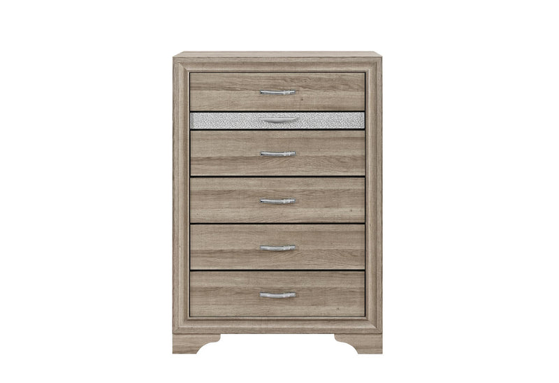 Wood Five Drawer Dresser - Natural