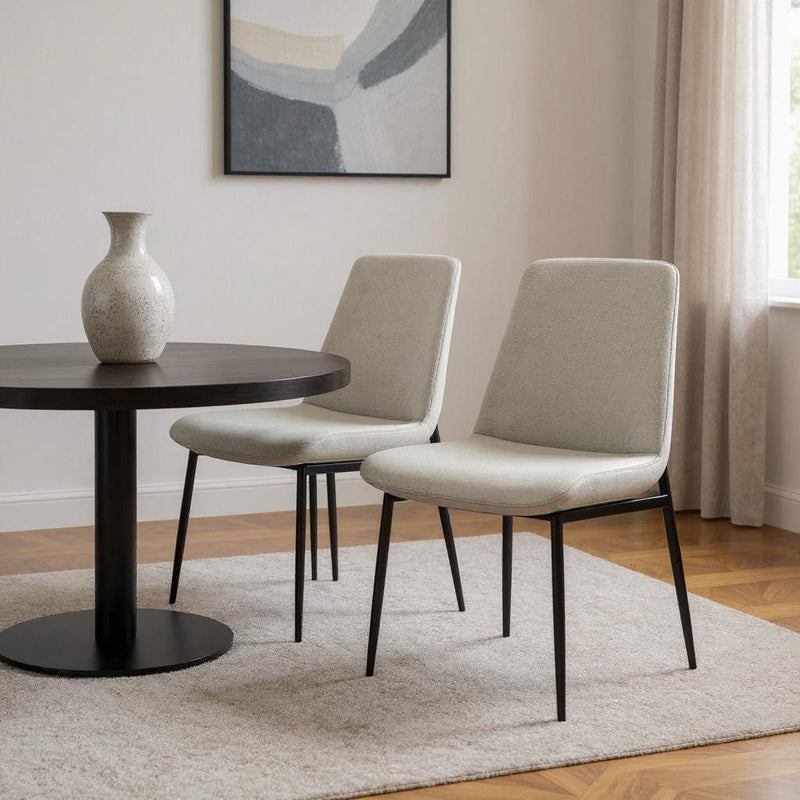 Solid Wood Dining Parsons Chairs (Set of 2) - Natural / Black