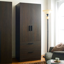 Load image into Gallery viewer, Brook - 2 Door Closet With 2 Drawers And Hanging Bars - Dark Brown

