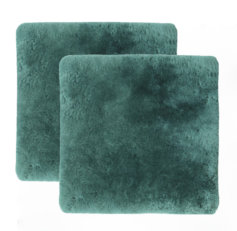 17" X 17" Linen Solid Color Dining Chair Pad (Set of 2) - Emerald
