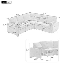 Load image into Gallery viewer, Power Recliner Sectional Sofa Home Theater Reclining Sofa With Two USB Ports, Two Storage Drawers For Living Room
