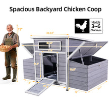 Load image into Gallery viewer, Chicken Coop, Large Outdoor Hen House With Run And Nesting Box Poultry Cage, Rabbit Hutch - Gray
