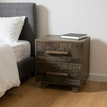 Load image into Gallery viewer, 26" Solid Wood Two Drawer Nightstand - Brown
