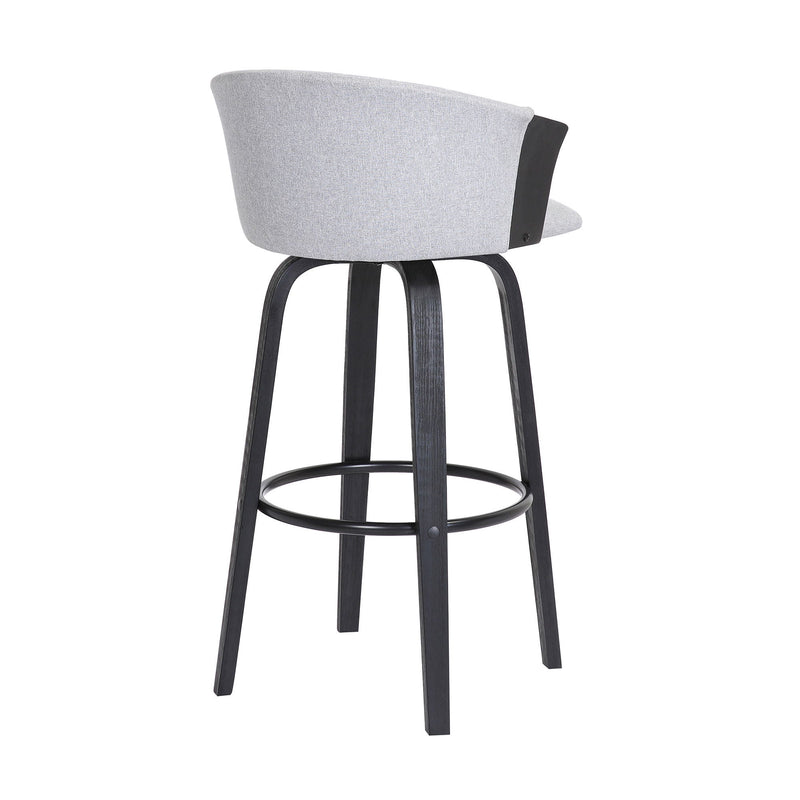Fabric Swivel Counter Height Bar Chair - Light Gray And Black