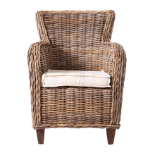 Load image into Gallery viewer, Wide Edge Wicker Chairs With Seat Cushion (Set of 2) - Natural
