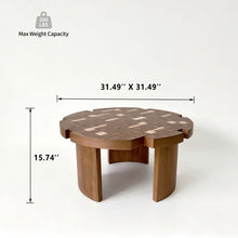 Load image into Gallery viewer, Round End Table For Living Room - Brown / Yellow
