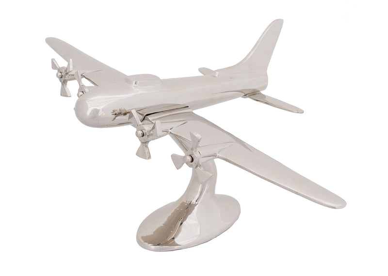 Hand Painted Model Airplane Tabletop Sculpture (364195) - Nickel