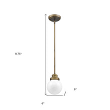 Load image into Gallery viewer, Metal Hanging With Round Glass Shade - Brushed Gold
