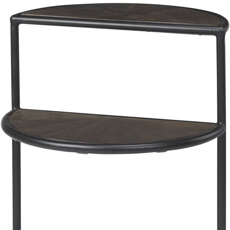Solid Wood Metal Tray Table (605378) - Espresso / Black