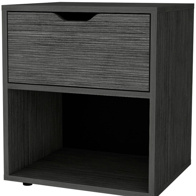 20" Wood One Drawer Nightstand - Gray