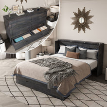 Load image into Gallery viewer, Full Murphy Bed With Storage Drawers, Charging Station, Foldable Panels, And Silent Swivel Wheels
