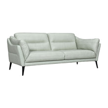 Load image into Gallery viewer, Leather Sofa With Black Legs - Mint Green
