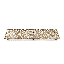 Load image into Gallery viewer, 28" Metal Abstract Tray - Gold
