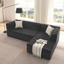 Load image into Gallery viewer, Upholstered L-Shaped Modular Sectional Sofa With Chaise, Wave-Shaped Armrest
