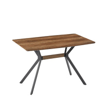 Load image into Gallery viewer, Modern Minimalist Style Dining Table MDF Wooden Top Metal Shelf Metal Heat Transfer Legs Leveling Feet For Dining Room Kitchen Office Table - Walnut / Black
