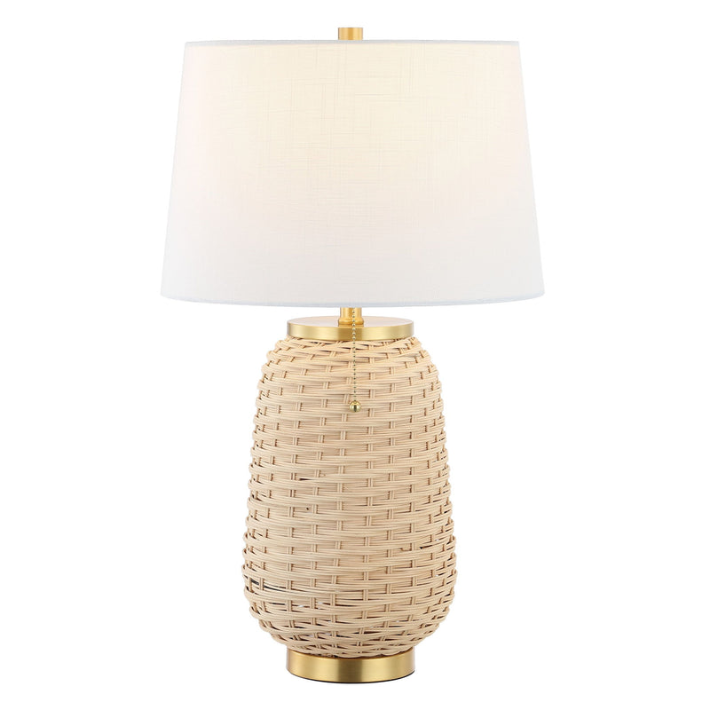 Urn Table Lamp LED With Empire Shade - Light Brown