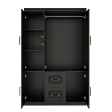 Load image into Gallery viewer, 71" Wood Five Door Two Drawer Combo Dresser - Black
