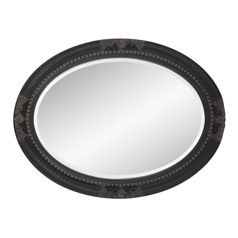 33" Ornate Oval Framed Accent Mirror - Black