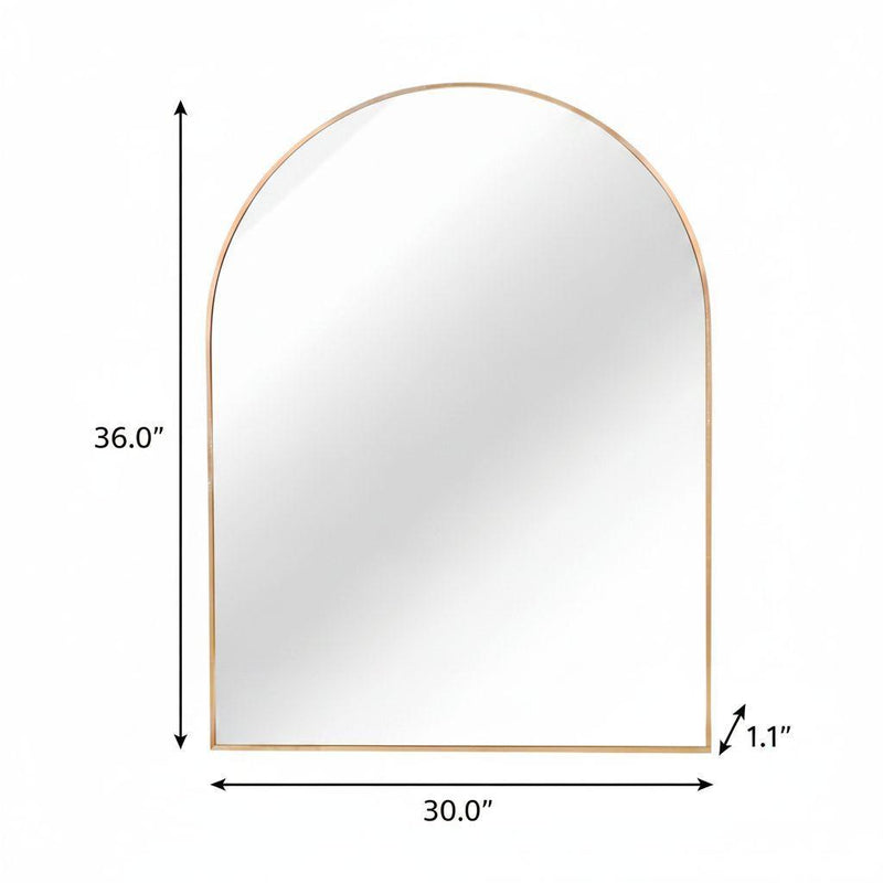 Aluminum Arch Framed Bathroom Vanity Mirror (756108) - Gold