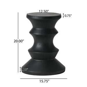 Side Table Modern Concrete Accent Piece - Black