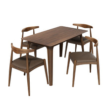 Load image into Gallery viewer, 5 Piece Dining Set With 1 Table And 4 Upholstered Chairs - Brown / Walnut

