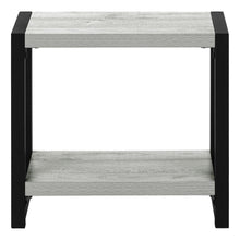 Load image into Gallery viewer, 22" Wood And Metal Frame End Table With Shelf - Gray And Black
