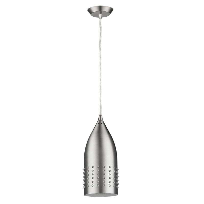 Hanging Light With Glass Studs - Silver