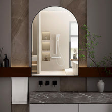 Load image into Gallery viewer, Arched Recessed Medicine Cabinet, Metal Framed Bathroom Wall Cabinet With Mirror And Adjustable Shelves, Wall Mirror With Storage For Bathroom
