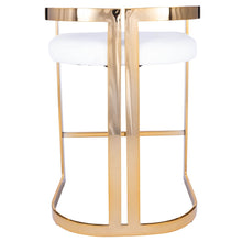 Load image into Gallery viewer, Iron Low Back Counter Height Bar Chair - White / Gold

