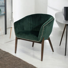 Load image into Gallery viewer, 28" Velvet Arm Chair - Green / Brown
