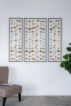 Load image into Gallery viewer, Metal Decorative Wall Art With Frame, Wall Decor For Living Room (Set of 3) - Gold
