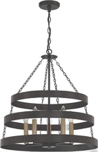 Load image into Gallery viewer, Candle Style Five Light Metal Dimmable Chandelier - Black / Gold
