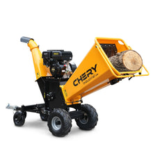 Load image into Gallery viewer, 6'' 420Cc 15Hp Pull Start Gas Powered 4 - Wheels Chipper Shredder Mulcher With Towbar / Stop Bar - Yellow
