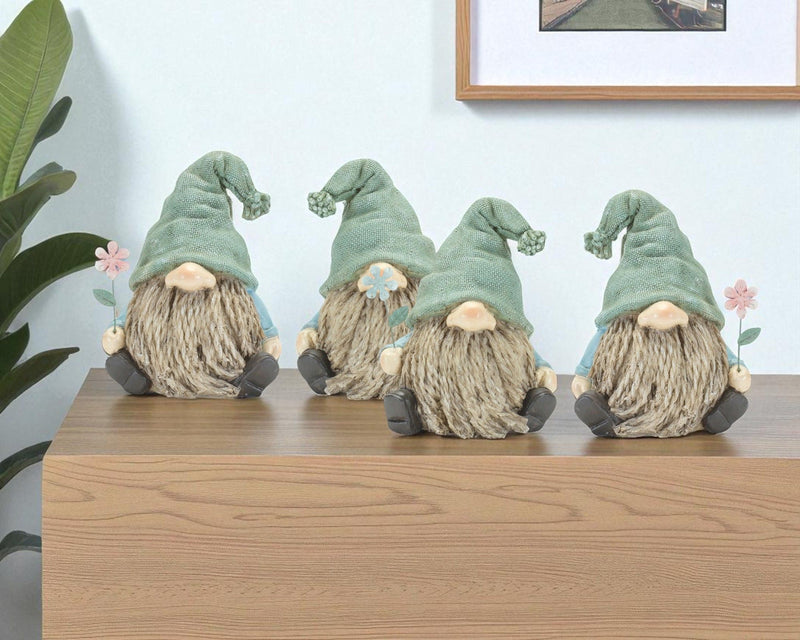 Poly Gnomes (Set of 4) - Brown / Green