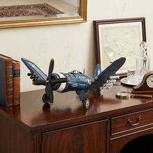 Load image into Gallery viewer, Hand Painted Model Airplane Tabletop Sculpture - Blue

