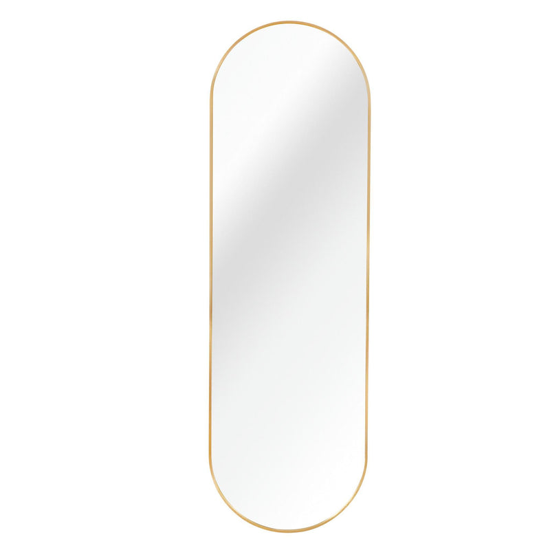 Aluminum Oval Framed Full Length Hanging Mirror - Gold