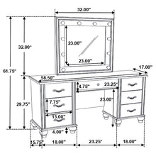 Load image into Gallery viewer, Charlotte - 7 Drawer Vanity Desk With LED Mirror - White
