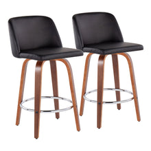 Load image into Gallery viewer, Toriano - Mid-Century Modern Fixed Height Counter Stool With Round Footrest (Set of 2)

