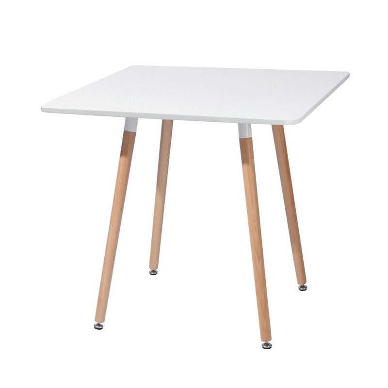 32" Wood And Solid Wood Square Dining Table - Alder White