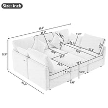 Load image into Gallery viewer, Sectional Sofa Modular U-Shaped With Ottoman &amp; USB Ports
