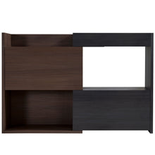 Load image into Gallery viewer, Modern Extendable &amp; Rotating Cabinet With Drawer And Flip Doors For Versatile Storage - Black / Dark Walnut
