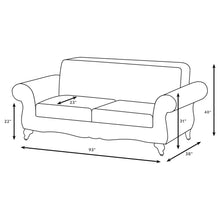 Load image into Gallery viewer, Brookridge - Rolled Arm Sofa With Ornate Details And Mixed Upholstery - Brown
